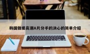 韩国做爰高潮A片分手的决心的简单介绍
