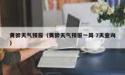 黄骅天气预报（黄骅天气预报一周 7天查询）