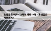 主播雪梨带货时拉踩被判赔20万（主播雪梨为什么火）