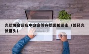 光伏协会回应中企高管在德国被带走（曾经光伏巨头）