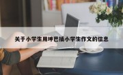关于小学生用坤巴插小学生作文的信息